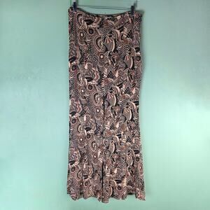 Anthropologie Women Multicolor Printed Drapey Flare Wide Leg Pants 8 Boho Hippie